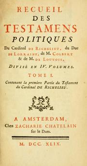 Cover of Testament politique by Richelieu, Armand Jean du Plessis duc de