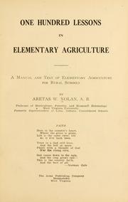 Front cover of One hundred lessons in elementary agriculture by Aretas Wilbur Nolan