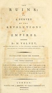 Front cover of Ruines by Constantin-François Volney