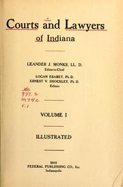 Front cover of Courts and lawyers of Indiana by Leander J. Monks