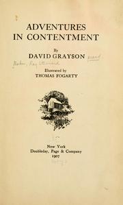 Cover of Adventures in Contentment by David Grayson