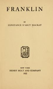 Cover of Franklin by Constance D'Arcy Mackay