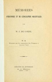 Front cover of Mémoire sur les migrations des Tsiganes à travers l'Asie by M. J. de Goeje