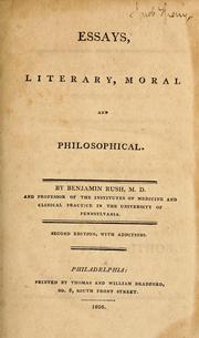 Front cover of Essays, literary, moral & philosophical by Benjamin Rush
