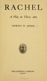 Front cover of Rachel by Angelina Weld Grimké