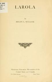 Cover of Larola by Helen L. Willcox