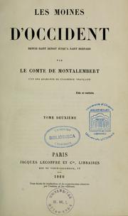 Cover of Les moines d'Occident depuis Saint Benoit jusqu'a Saint Bernard by Charles de Montalembert