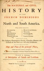 Front cover of The natural and civil history of the French dominions in North and South America by Thomas Jefferys