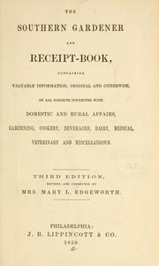 Front cover of The southern gardner and receit-book by Mary L. Edgeworth