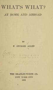Front cover of What's what? at home and abroad by F. Sturges Allen