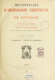 Cover of Dictionnaire d'archéologie chrétienne et de liturgie by Fernand Cabrol