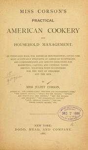 Cover of Miss Corson's practical American cookery and household management by Juliet Corson