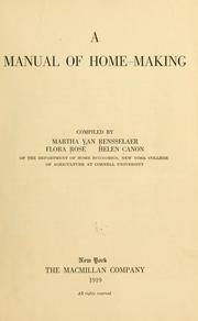 Front cover of A manual of home-making by Van Rensselaer, Martha