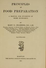 Cover of Principles of food preparation by Mary Davoren Molony Chambers