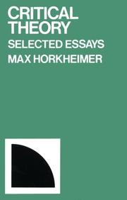 Cover of Kritische Theorie by Max Horkheimer