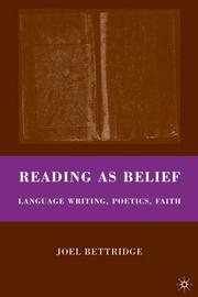 Front cover of Reading as Belief by Joel Bettridge