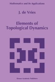 Front cover of Elements of Topological Dynamics by J. de Vries