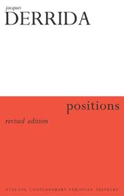 Cover of Positions by Jacques Derrida