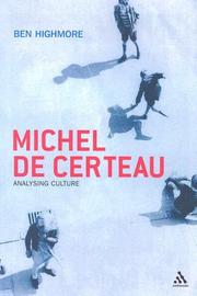 Cover of Michel De Certeau by Ben Highmore