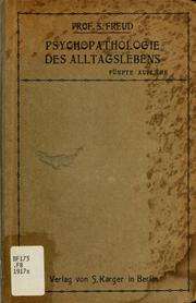 Front cover of Zur psychopathologie des alltagslebens (The psychopathology of everyday life) by Sigmund Freud