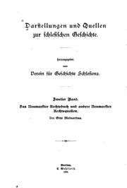Front cover of Das Neumarkter Rechtsbuch und andere Neumarkter Rechtsquellen by Otto Meinardus