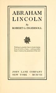 Cover of Abraham Lincoln by Robert Green Ingersoll