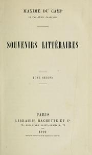 Front cover of Souvenirs littéraires by Maxime Du Camp