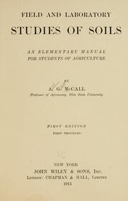 Front cover of Field and laboratory studies of soils by Arthur Gillett McCall