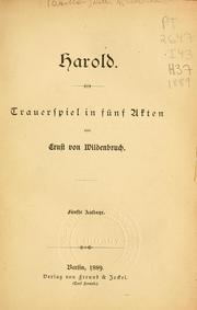 Front cover of Harold by Ernst von Wildenbruch