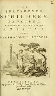 Cover of De spreekende schildery by Anseaume M.
