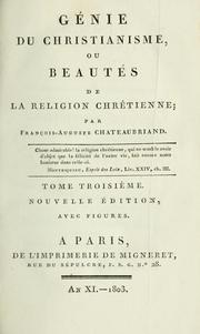 Cover of Génie du christianisme, ou beautés de la religion chrétienne by François-René de Chateaubriand