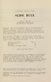 Cover of A programmed sequence on the slide rule by Eugene Roberts