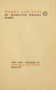 Cover of Words and days by Hamilton Wright Mabie