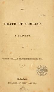 Front cover of The death of Ugolino by George William Featherstonhaugh