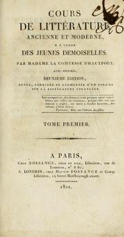 Front cover of Cours de litt£erature ancienne et moderne by Beaufort d'Hautpoul, Anne Marie comtesse de