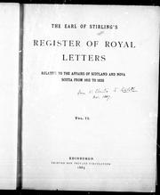 Cover of The Earl of Stirling's register of royal letters by William Alexander Earl of Stirling