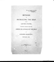 Cover of Methods of instructing the deaf in the United States by Alexander Graham Bell