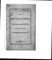 Cover of Upon a method of teaching language to a very young congenitally deaf child by Alexander Graham Bell