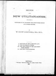 Front cover of Sketch of a new utilitarianism by Unknown