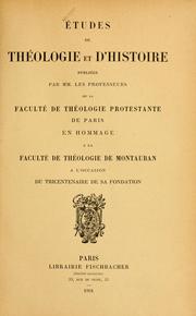 Cover of Etudes de théologie et d'histoire by Auguste Sabatier