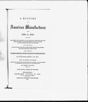 Front cover of A history of American manufactures from 1608-1860 by J. Leander Bishop
