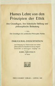 Cover of Humes Lehre von den Prinzipien der Ethik by Karl Guido Neuhaus