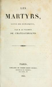 Cover of Les martyrs by François-René de Chateaubriand