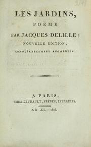 Front cover of Les jardins by Jacques Delille