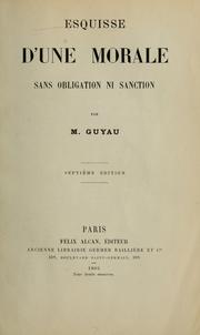 Cover of Esquisse d'une morale sans obligation, ni sanction by Jean-Marie Guyau