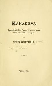 Cover of Mahadeva by Felix Gotthelf