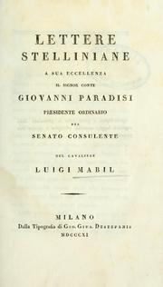 Front cover of Lettere stelliniane a Sua Eccellenza il conte Giovanni Paradisi, del cavalier Luigi Mabil by Pier Luigi Mabil