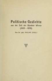 Front cover of Politische Gedichte aus der Zeit der Bündner Wirren (1603-1639) by Philipp Zinsli