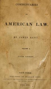 Cover of Commentaries on American law by James Kent