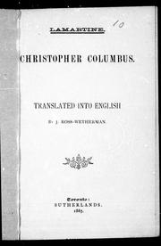 Cover of Christopher Columbus by Alphonse de Lamartine